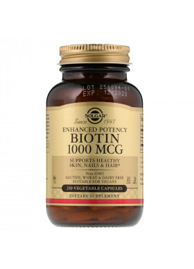 Solgar, Biotin, 1,000 mcg, 250 Vegetable Capsules