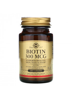 Solgar, Biotin, 300 mcg, 100 Tablets