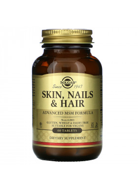 Solgar, Skin, Nails & Hair, Advanced MSM Formula, 60 Tablets
