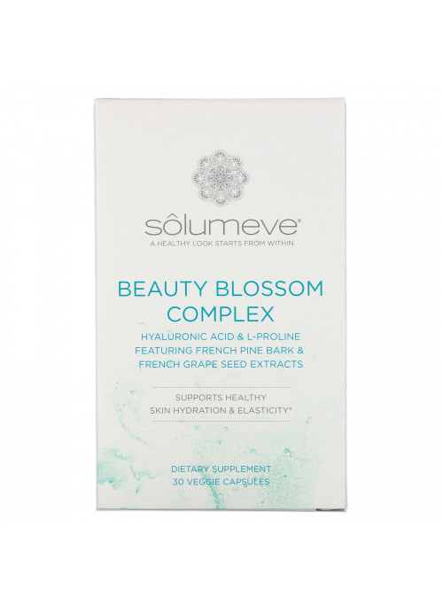 Solumeve, Beauty Blossom Complex, Skin Hydration & Collagen Production, 30 Veggie Capsules