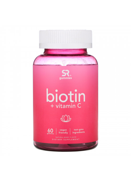 Sports Research, Biotin + Vitamin C, Natural Berry,  60 Gummies