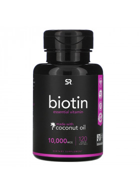 Sports Research, Biotin with Coconut Oil, 10,000 mcg, 120 Veggie Softgels