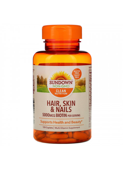 Sundown Naturals, Hair, Skin & Nails, 120 Caplets