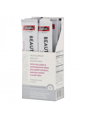 Swisse, Ultiboost, Beauty Boost Jelly, Raspberry Rose Flavor, 10 Sticks, 0.53 oz (15 g) Each