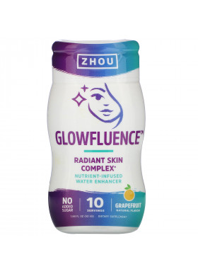 Zhou Nutrition, Glowfluence, Nutrient-Infused Water Enhancer, Grapefruit, 1.69 fl oz (50 ml)