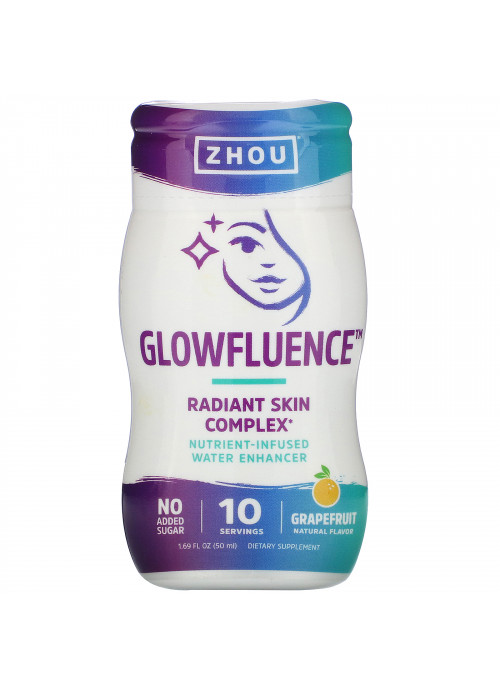 Zhou Nutrition, Glowfluence, Nutrient-Infused Water Enhancer, Grapefruit, 1.69 fl oz (50 ml)