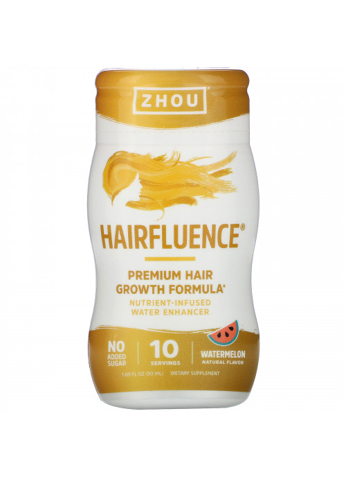 Zhou Nutrition, Hairfluence, Nutrient-Infused Water Enhancer, Watermelon, 1.69 fl oz (50 ml)