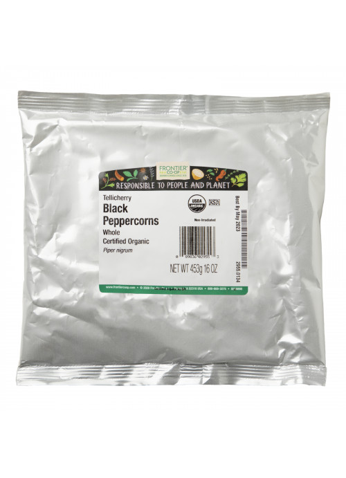 Frontier Natural Products, Organic Whole Black Peppercorns Tellicherry, 16 oz (453 g)