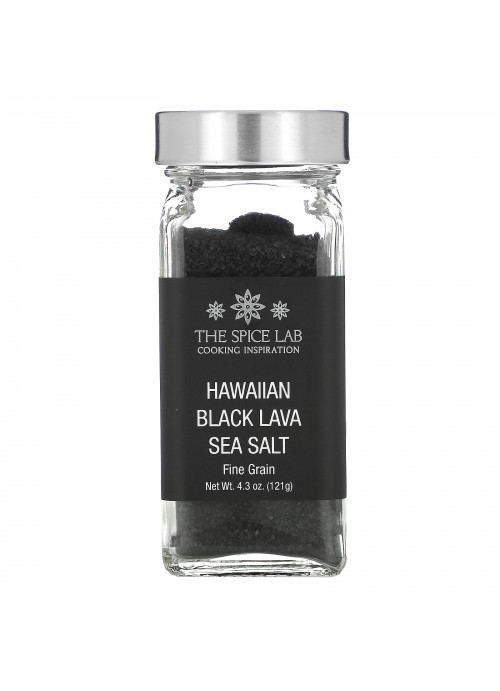 The Spice Lab, Hawaiian Black Lava Sea Salt, Fine Grain, 4.3 oz (121 g)