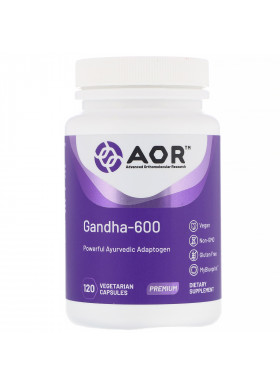 Advanced Orthomolecular Research AOR, Gandha-600, 120 Vegetarian Capsules
