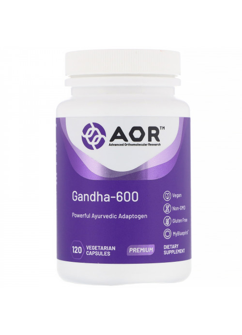 Advanced Orthomolecular Research AOR, Gandha-600, 120 Vegetarian Capsules