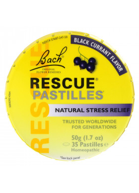 Bach, Original Flower Remedies, Rescue Pastilles, Natural Stress Relief, Black Currant Flavor, 35 Pastilles, 1.7 oz (50 g)