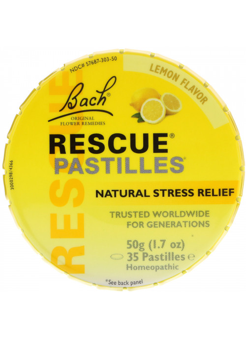 Bach, Original Flower Remedies, Rescue Pastilles, Natural Stress Relief, Lemon Flavor, 35 Pastilles, 1.7 oz (50 g)