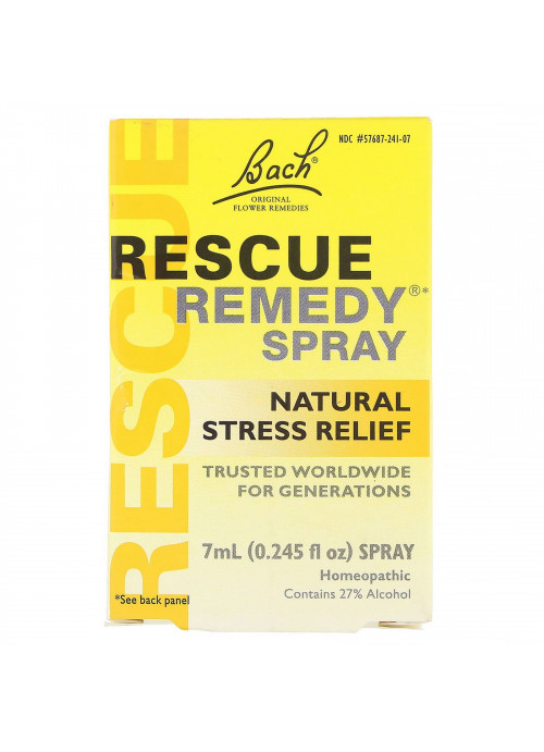 Bach, Original Flower Remedies, Rescue Remedy, Natural Stress Relief Spray, 0.245 fl oz (7 ml)