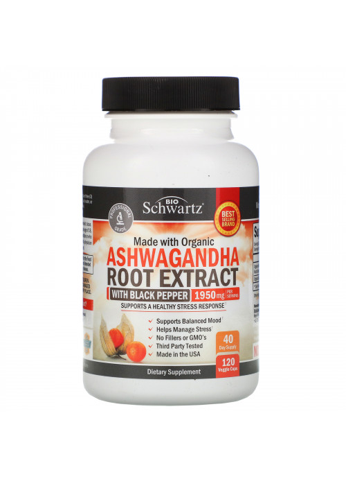 BioSchwartz, Ashwagandha Root Extract, 1950 mg, 120 Veggie Caps