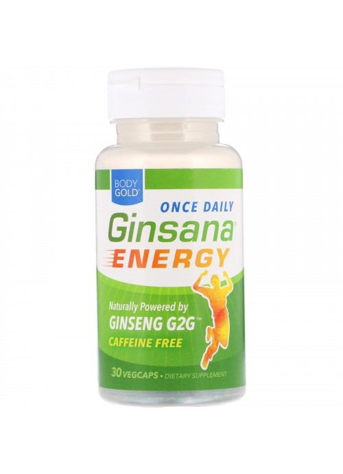 BodyGold, Ginsana Energy, Caffeine Free, 30 VegCaps