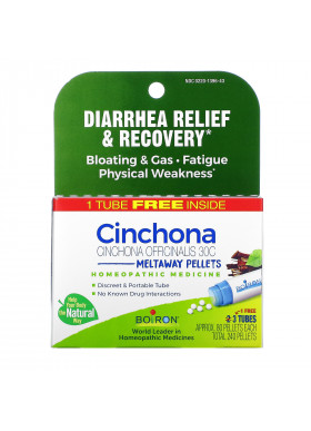 Boiron, Cinchona, Diarrhea Relief & Recovery Meltaway Pellets, 30C, 3 Tubes, 80 Pellets Each