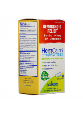 Boiron, HemCalm Suppositories, Hemorrhoid Relief, 10 Suppositories