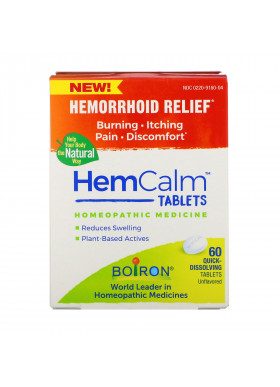 Boiron, HemCalm Tablets, Hemorrhoid Relief, Unflavored, 60 Quick-Dissolving Tablets