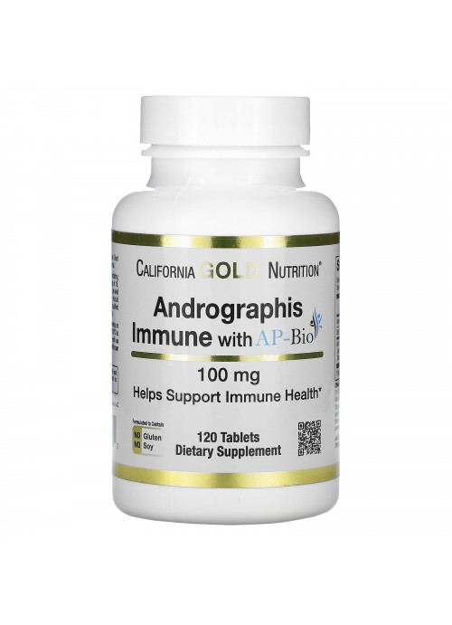 California Gold Nutrition, Andrographis Immune with AP-BIO, 100 mg,  120 Tablets