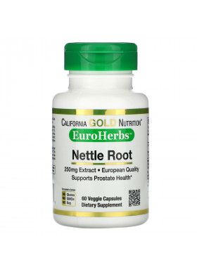 California Gold Nutrition, Nettle Root Extract, EuroHerbs, 250 mg, 60 Veggie Caps