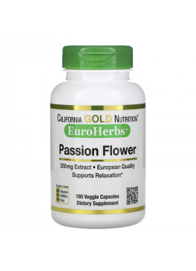 California Gold Nutrition, Passion Flower, EuroHerbs, 250 mg, 180 Veggie Capsules