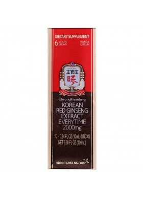 Cheong Kwan Jang, Korean Red Ginseng Extract Everytime, 2000 mg, 10 Sticks, 0.34 fl oz (10 ml) Each