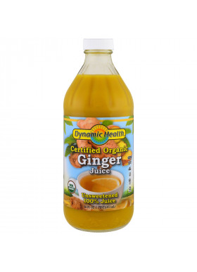 Dynamic Health  Laboratories, Certified Organic Ginger, 100% Juice, Unsweetened, 16 fl oz (473 ml)