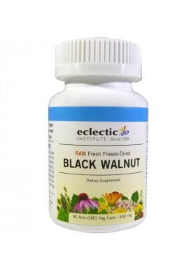 Eclectic Institute, Raw Fresh Freeze-Dried, Black Walnut, 400 mg, 90 Non-GMO Veg Caps