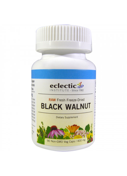 Eclectic Institute, Raw Fresh Freeze-Dried, Black Walnut, 400 mg, 90 Non-GMO Veg Caps