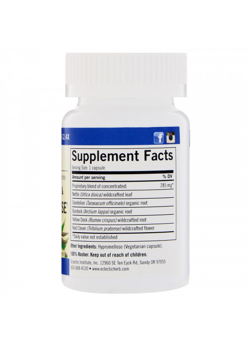 Eclectic Institute, Raw Fresh Freeze-Dried Concentrate, Lymphatic & Blood Cleanse, 285 mg, 45 Caps