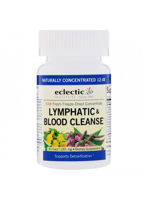 Eclectic Institute, Raw Fresh Freeze-Dried Concentrate, Lymphatic & Blood Cleanse, 285 mg, 45 Caps
