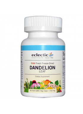 Eclectic Institute, Raw Fresh Freeze-Dried, Dandelion Leaf, 150 mg, 90 Non-GMO Veg Caps