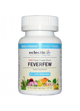 Eclectic Institute, Raw Fresh Freeze-Dried, Feverfew, 125 mg, 90 Non-GMO Veg Capsules