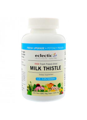 Eclectic Institute, Raw Fresh Freeze-Dried, Milk Thistle, 600 mg, 240 Non-GMO Veg Caps