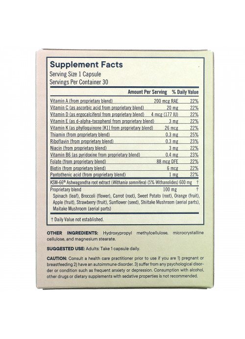 Flora, Stressveda with KSM-66 Ashwagandha + Plant-Sourced B-Complex, 30 Vegetarian Capsules