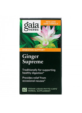 Gaia Herbs, Ginger Supreme, 60 Vegan Liquid Phyto-Caps