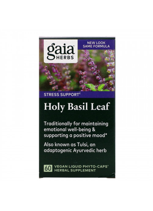 Gaia Herbs, Holy Basil Leaf, 60 Vegan Liquid Phyto-Caps