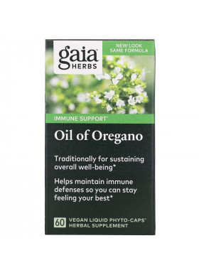 Gaia Herbs, Oil of Oregano, 60 Vegan Liquid Phyto-Caps