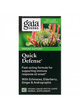 Gaia Herbs, Quick Defense, 40 Vegan Liquid Phyto-Caps