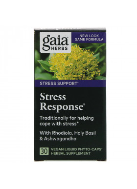 Gaia Herbs, Stress Response, 30 Vegan Liquid Phyto-Caps