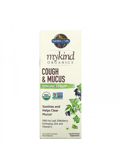 Garden of Life, MyKind Organics, Cough & Mucus Immune Syrup, 5 fl oz ( 150 ml)