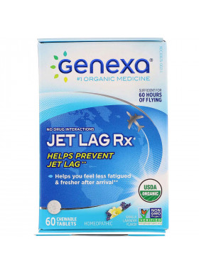 Genexa, Jet Lag Rx, Vanilla Lavender Flavor, 60 Chewable Tablets