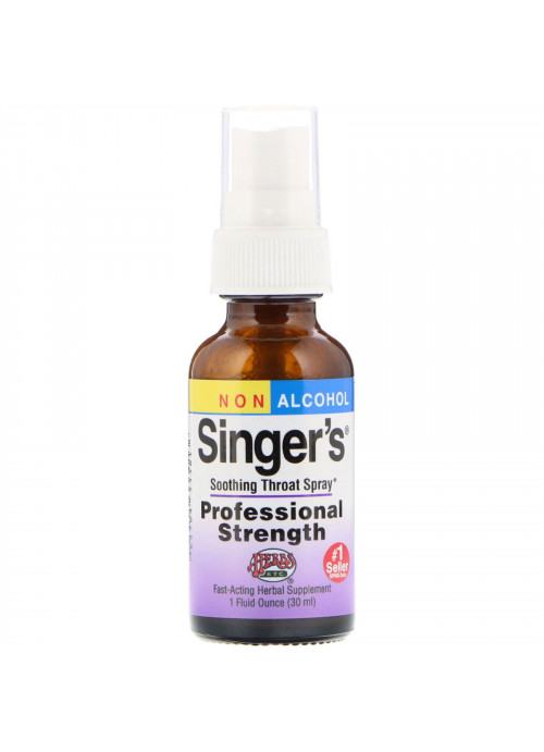 Herbs Etc., Singer's, Soothing Throat Spray, Non Alcohol, 1 fl oz (30 ml)