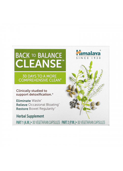 Himalaya, Back to Balance Cleanse, 2 Bottles, 30 Vegetarian Capsules Each