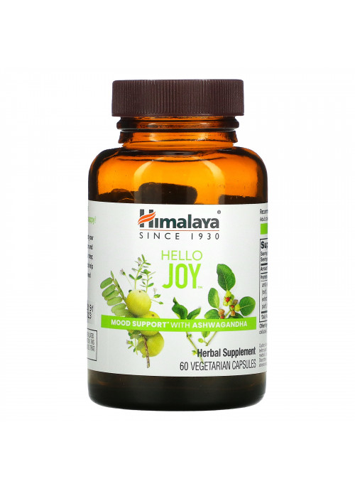Himalaya, Hello Joy, Mood Support With Ashwagandha, 60 Vegetarian Capsules