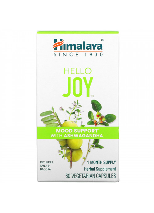 Himalaya, Hello Joy, Mood Support With Ashwagandha, 60 Vegetarian Capsules