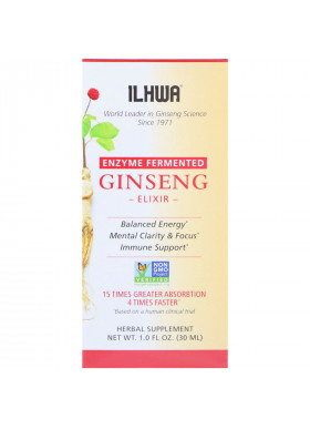 Ilhwa, Ginseng, Elixir, Enzyme Fermented, 1.0 fl oz (30 ml)