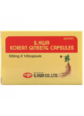 Ilhwa, Korean Ginseng Capsules, 500 mg, 100 Capsules