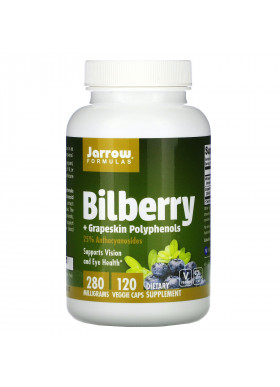 Jarrow Formulas, Bilberry + Grapeskin Polyphenols, 280 mg, 120 Veggie Caps